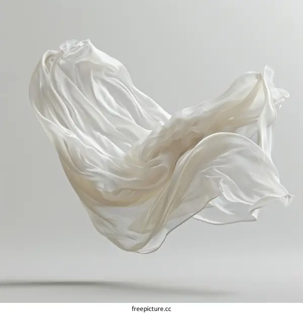 White flowing silk fabric