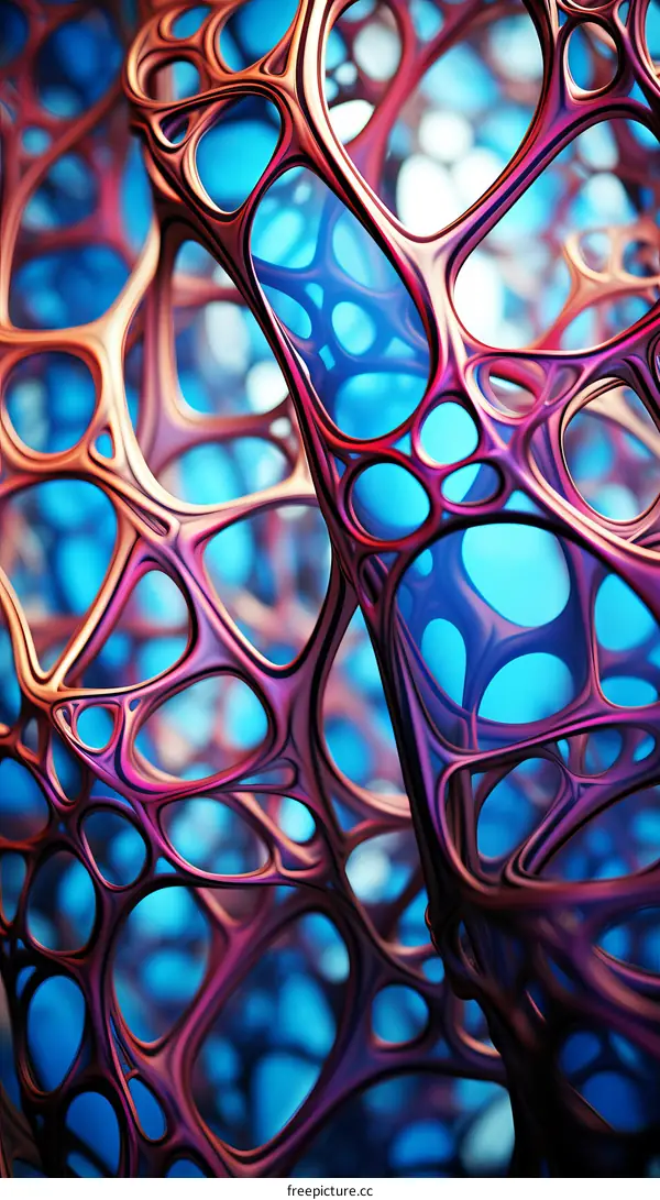 Blue and purple organic structure