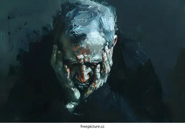 A Man in Sorrow, Painted in Oil