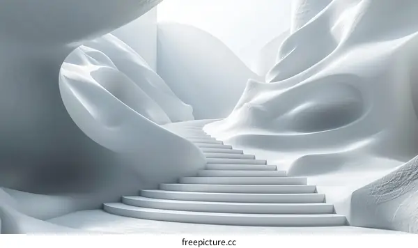 Minimalist Surreal Staircase Landscape
