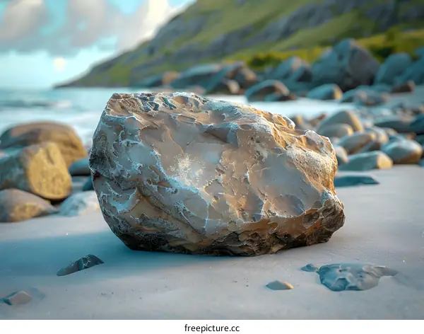 Large Rock on Beach