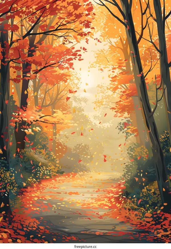 The path in the autumn forest