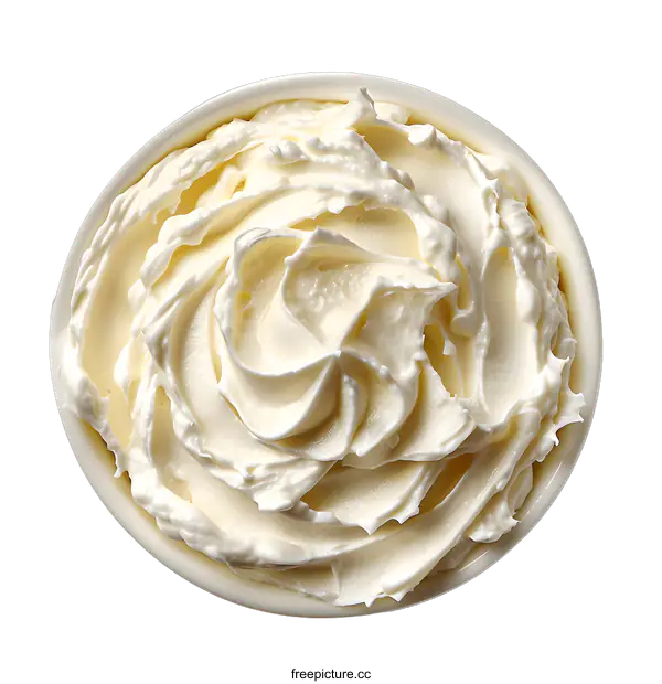 [Transparent Background PNG]Bowl of Whipped Cream