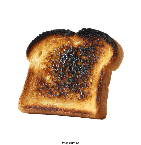[Transparent Background PNG]Burnt Toast Slice Close-up