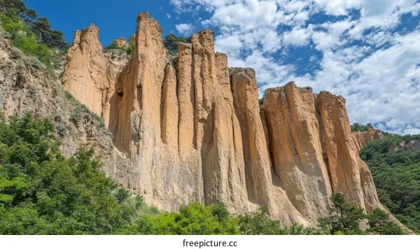 Unique Rock Formations in a Sunny Landscape