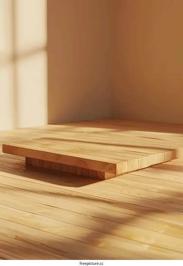 Minimalist Wooden Platform Mockup