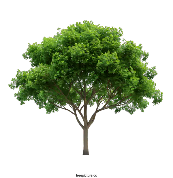 [Transparent Background PNG]Green Tree Isolated on White Background