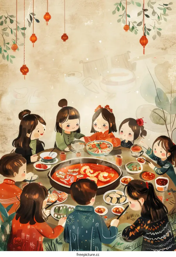 Family Gathering and Reunion Feast for Chinese New Year's Eve