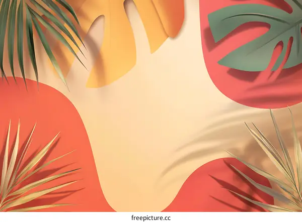Summer Tropical Leaves Background Design