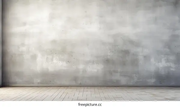 empty room with tiled floor and concrete wall