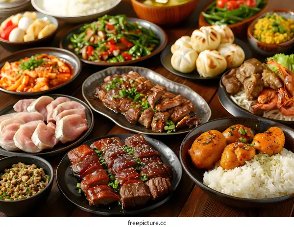 A table full of delicious Chinese food