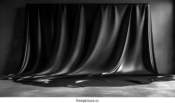 Black Fabric Drape Studio Background