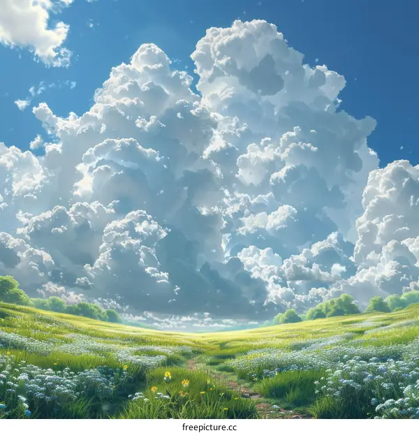 anime field cloudscape