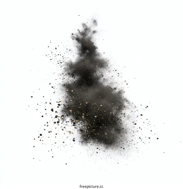 Explosive Dust Explosion Burst of Dark Particles