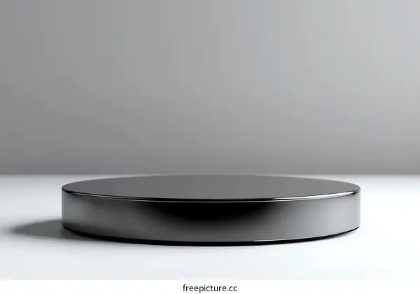 Empty Black Circle Podium for Product Display