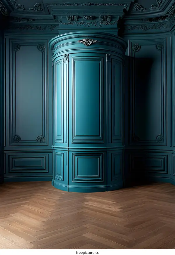 Teal Blue and Wood Interior Design