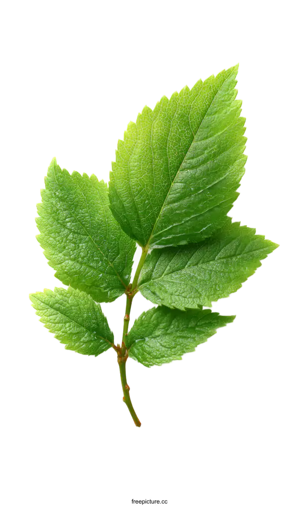 [Transparent Background PNG]Fresh Green Leaves on White Background