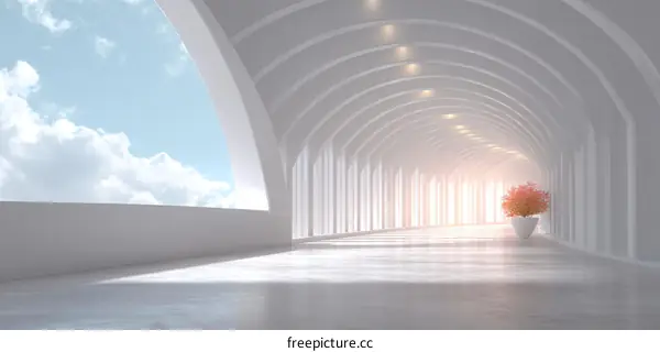 Modern Architectural Corridor with Skylight