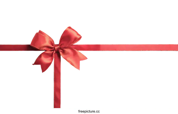 [Transparent Background PNG]Red Gift Bow with Ribbon on White Background