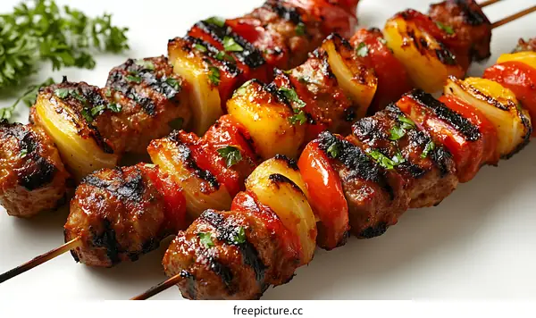 Delicious Grilled Skewers with Colorful Vegetables