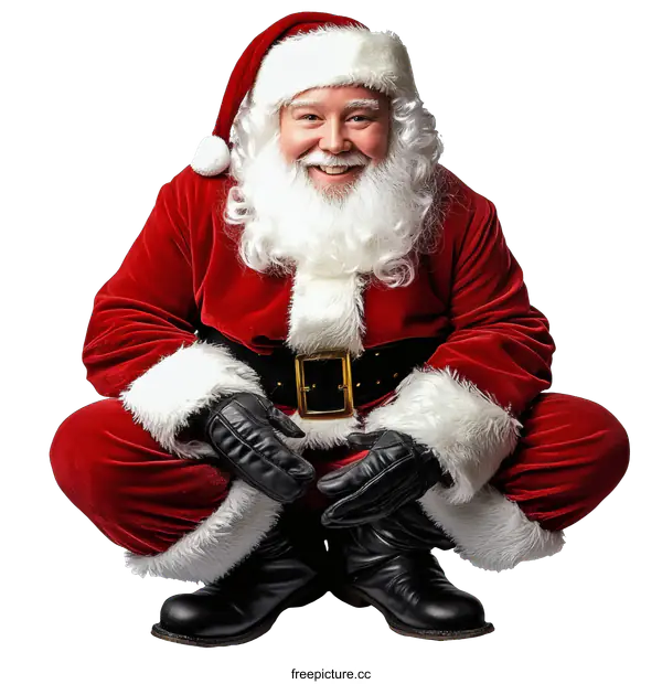 [Transparent Background PNG]Santa Claus Sitting in a Relaxed Pose