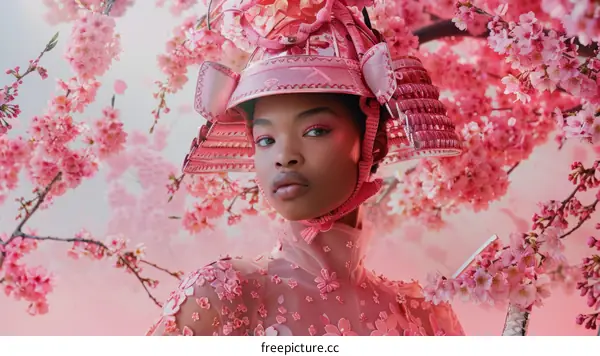 A Warrior Adorned with Blossoms