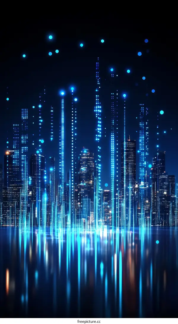 Digital Cityscape at Night