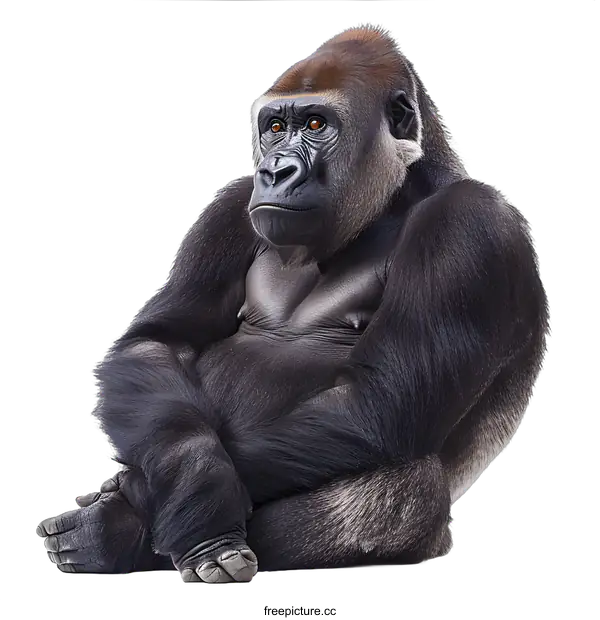[Transparent Background PNG]Portrait of a gorilla