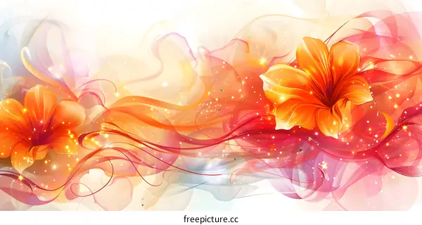 Orange flowers and stars