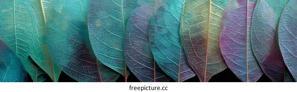 Multicolored Translucent Leaf Veins Pattern
