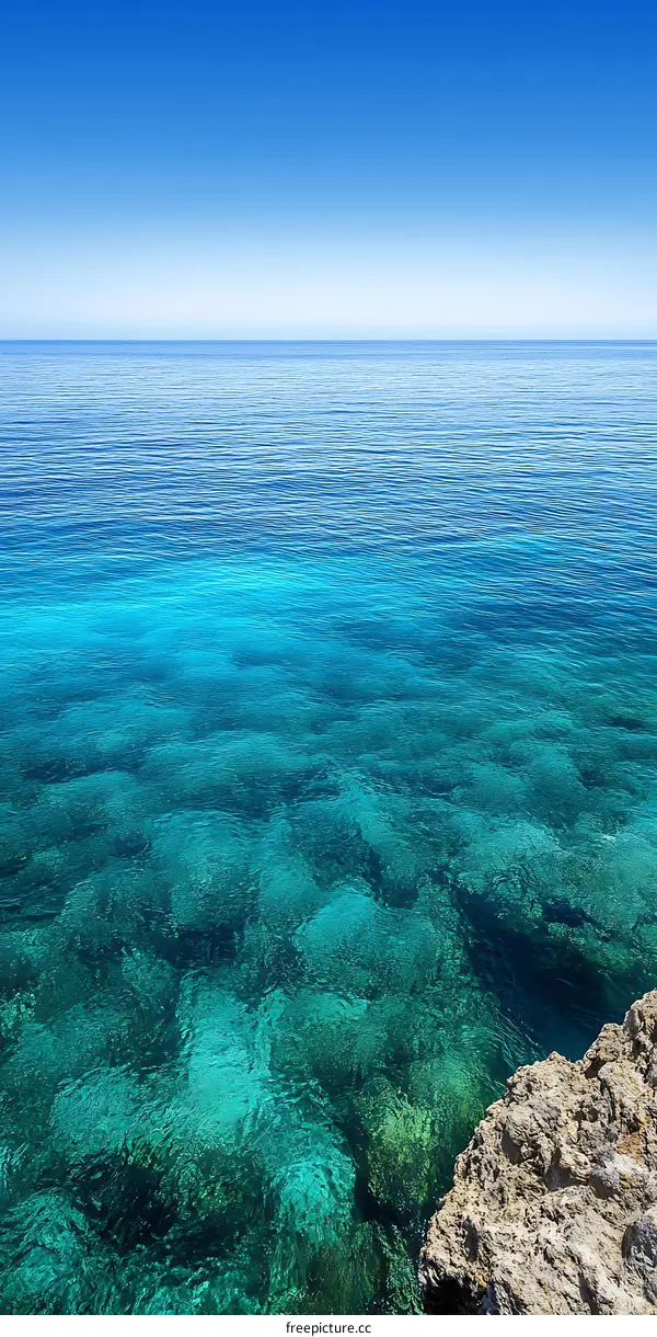 Crystal Clear Water and Blue Sky Above