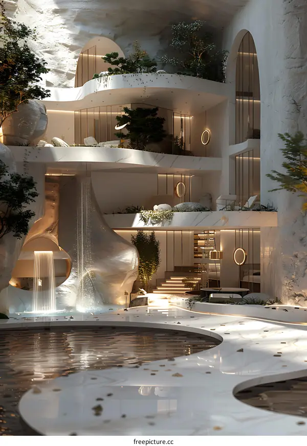 futuristic underground mansion