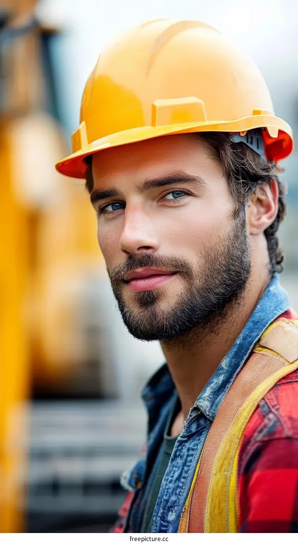Construction Worker Close Up Portrait
