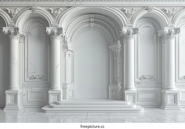 White Marble Bas-Relief Sculpture