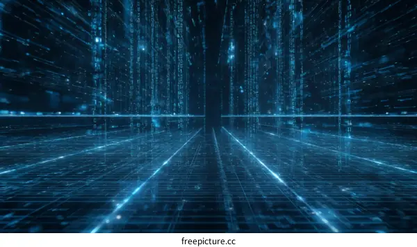 Digital Matrix Futuristic Cityscape