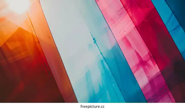 Abstract Art Painting With Colorful Stripes