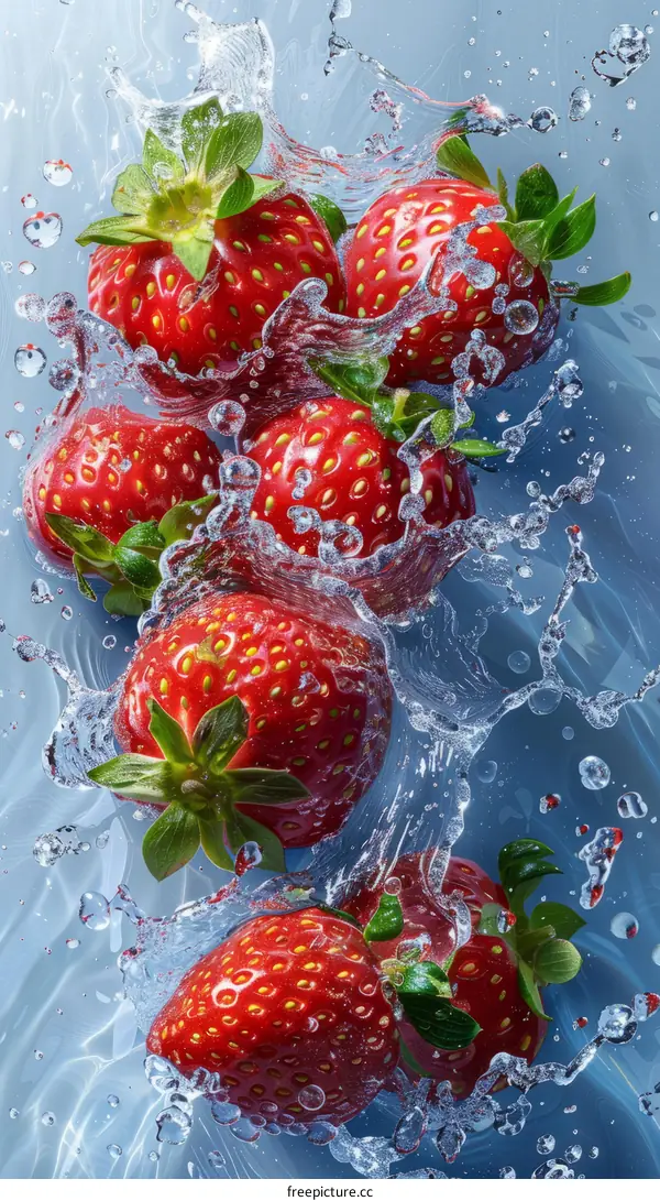 Refreshing Splash of Ripe Red Strawberries