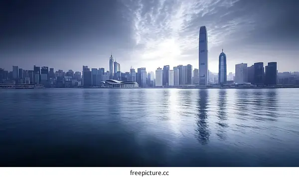Hong Kong City Skyline at Dawn