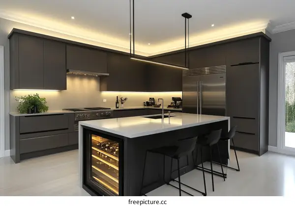 Modern Dark Kitchen Interior Design