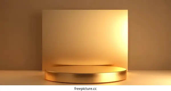 Gold Podium Abstract Minimalist Scene