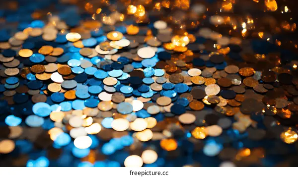 Blue and gold sequins