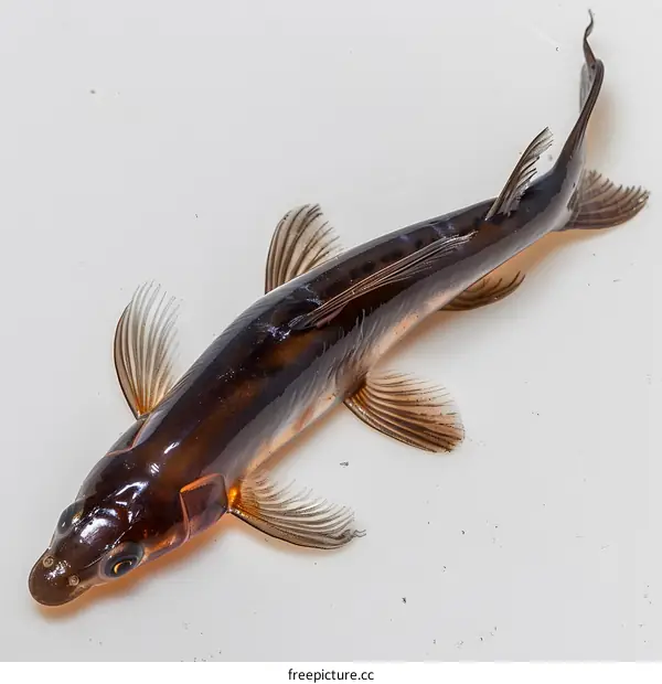 Brown Fish on White Background
