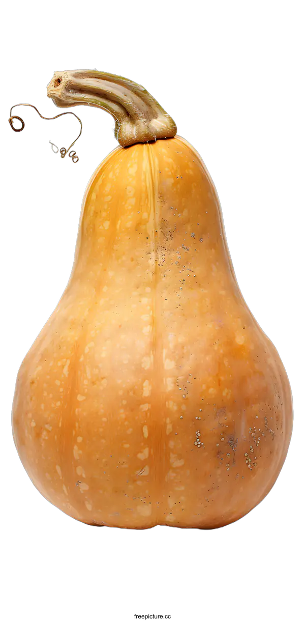 [Transparent Background PNG]Close Up Of A Single Butternut Squash Isolated On White Background