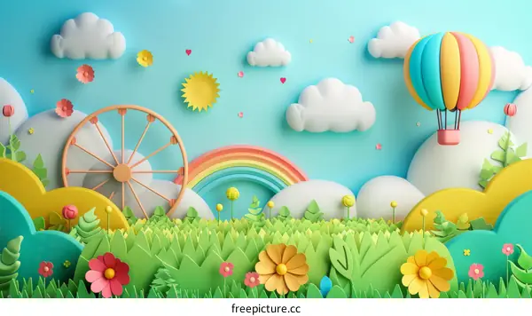 Whimsical Papercraft Landscape of Dreams