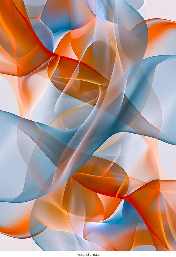 Abstract Orange and Blue Swirls Background