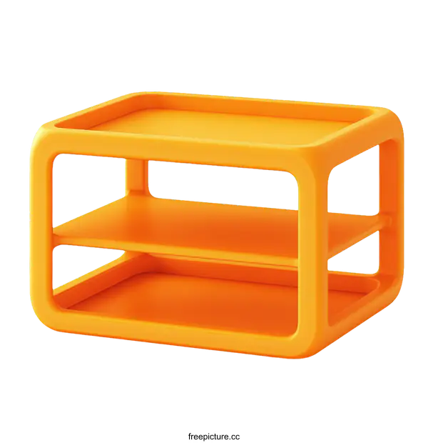 [Transparent Background PNG]Modern Orange Shelving Unit Design