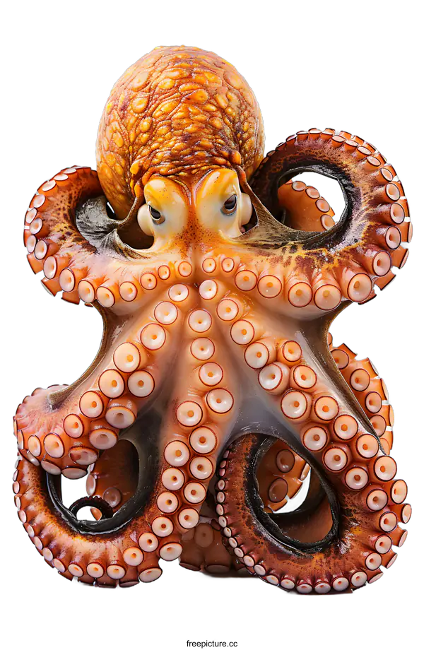 [Transparent Background PNG]Close up of an octopus