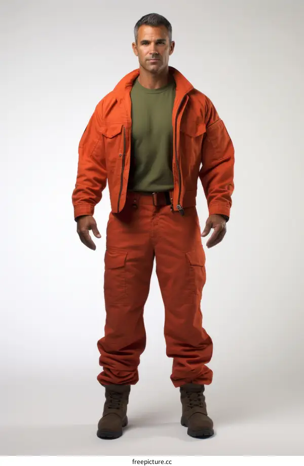 Firefighter wearing protective clothing