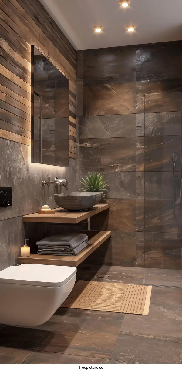 Modern Wooden Bathroom Interior Design