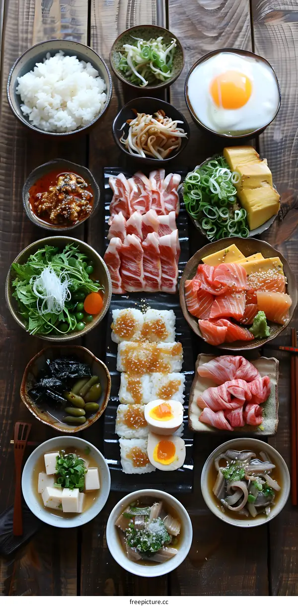 A delicious Japanese meal with various dishes